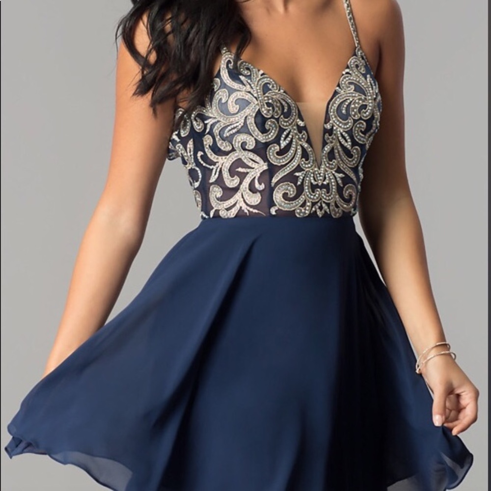 New Jovani Short Navy Dress Sz 00
